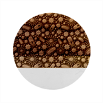 Seamless Pattern With Viruses Marble Wood Coaster (Round)