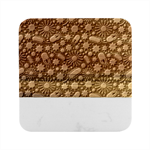 Seamless Pattern With Viruses Marble Wood Coaster (Square)