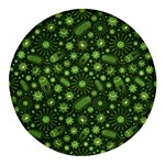 Seamless Pattern With Viruses Round Glass Fridge Magnet (4 pack)