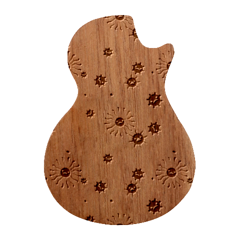 Seamless Pattern With Viruses Guitar Shape Wood Guitar Pick Holder Case And Picks Set from UrbanLoad.com Front