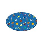 Space Rocket Solar System Pattern Sticker Oval (10 pack)
