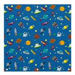 Space Rocket Solar System Pattern Banner and Sign 4  x 4 