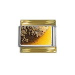 Honeycomb With Bees Gold Trim Italian Charm (9mm)