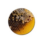 Honeycomb With Bees Rubber Coaster (Round)