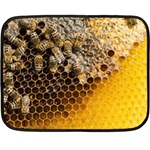 Honeycomb With Bees Two Sides Fleece Blanket (Mini)