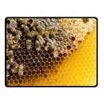 Honeycomb With Bees Two Sides Fleece Blanket (Small)