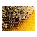 Honeycomb With Bees Two Sides Premium Plush Fleece Blanket (Mini)