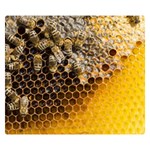 Honeycomb With Bees Premium Plush Fleece Blanket (Small)
