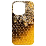 Honeycomb With Bees iPhone 14 Pro Black UV Print Case