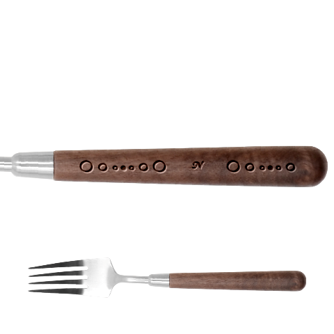 Personalized Name Circle Stainless Steel Fork with wooden Handle  Stainless Steel Fork With Wooden Handle from UrbanLoad.com Fork