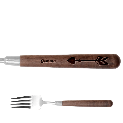 Personalized Heart Arrow Name Stainless Steel Fork with wooden Handle Stainless Steel Fork With Wooden Handle from UrbanLoad.com Fork