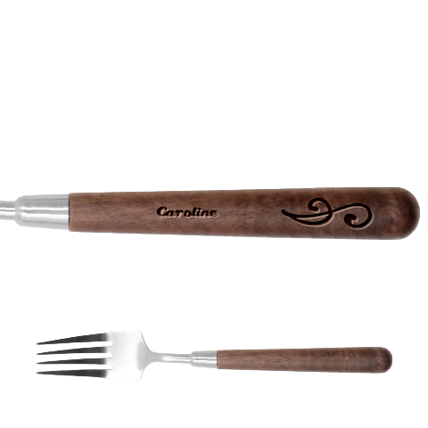 Personalized Ornament Name Stainless Steel Fork with wooden Handle Stainless Steel Fork With Wooden Handle from UrbanLoad.com Fork