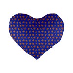 Cute sketchy monsters motif pattern Standard 16  Premium Heart Shape Cushions