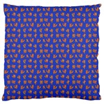 Cute sketchy monsters motif pattern Large Premium Plush Fleece Cushion Case (One Side)