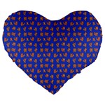 Cute sketchy monsters motif pattern Large 19  Premium Flano Heart Shape Cushions