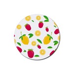 Strawberry Lemons Fruit Rubber Round Coaster (4 pack)