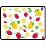 Strawberry Lemons Fruit Fleece Blanket (Large)