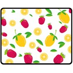 Strawberry Lemons Fruit Fleece Blanket (Medium)