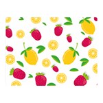 Strawberry Lemons Fruit Two Sides Premium Plush Fleece Blanket (Mini)