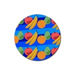 Fruit Texture Wave Fruits Rubber Round Coaster (4 pack)