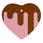 Ice Cream Dessert Food Cake Chocolate Sprinkles Sweet Colorful Drip Sauce Cute Ornament (Heart)