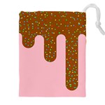 Ice Cream Dessert Food Cake Chocolate Sprinkles Sweet Colorful Drip Sauce Cute Drawstring Pouch (5XL)
