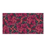 Captivating botanic motif collage composition featuring a harmonious blend of vibrant reds and dark greens. Perfect for adding a touch of natural elegance to any space or garment, whether it s adornin