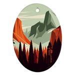 Mountain Travel Canyon Nature Tree Wood Ornament (Oval)
