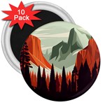 Mountain Travel Canyon Nature Tree Wood 3  Magnets (10 pack) 