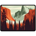 Mountain Travel Canyon Nature Tree Wood Two Sides Fleece Blanket (Large)