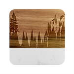 Mountain Travel Canyon Nature Tree Wood Marble Wood Coaster (Square)