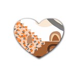 Bohemian Digital Minimalist Boho Style Geometric Abstract Art Rubber Heart Coaster (4 pack)