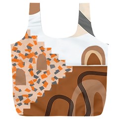 Bohemian Digital Minimalist Boho Style Geometric Abstract Art Full Print Recycle Bag (XXL) from UrbanLoad.com Front