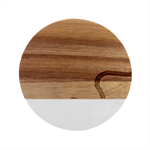 Bohemian Digital Minimalist Boho Style Geometric Abstract Art Marble Wood Coaster (Round)