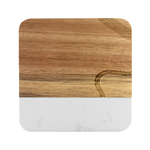 Bohemian Digital Minimalist Boho Style Geometric Abstract Art Marble Wood Coaster (Square)