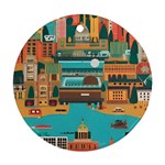 City Painting Town Urban Artwork Ornament (Round)