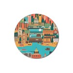 City Painting Town Urban Artwork Magnet 3  (Round)