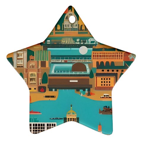 City Painting Town Urban Artwork Star Ornament (Two Sides) from UrbanLoad.com Front