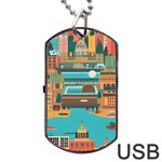 City Painting Town Urban Artwork Dog Tag USB Flash (One Side)