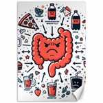 Health Gut Health Intestines Colon Body Liver Human Lung Junk Food Pizza Canvas 12  x 18 