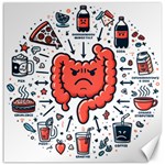 Health Gut Health Intestines Colon Body Liver Human Lung Junk Food Pizza Canvas 16  x 16 