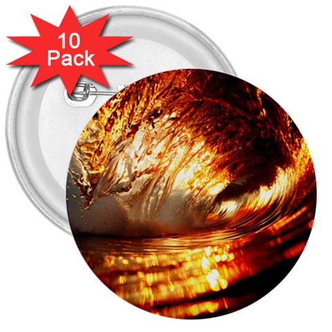 Wave Art Mood Water Sea Beach 3  Buttons (10 pack)  from UrbanLoad.com Front