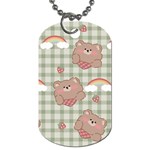 Bear Cartoon Pattern Strawberry Rainbow Nature Animal Cute Design Dog Tag (One Side)