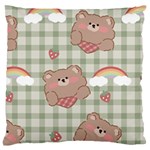 Bear Cartoon Pattern Strawberry Rainbow Nature Animal Cute Design Large Cushion Case (One Side)