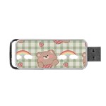Bear Cartoon Pattern Strawberry Rainbow Nature Animal Cute Design Portable USB Flash (One Side)