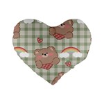 Bear Cartoon Pattern Strawberry Rainbow Nature Animal Cute Design Standard 16  Premium Heart Shape Cushions