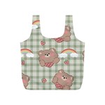 Bear Cartoon Pattern Strawberry Rainbow Nature Animal Cute Design Full Print Recycle Bag (S)
