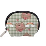 Bear Cartoon Pattern Strawberry Rainbow Nature Animal Cute Design Accessory Pouch (Small)