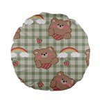 Bear Cartoon Pattern Strawberry Rainbow Nature Animal Cute Design Standard 15  Premium Flano Round Cushions
