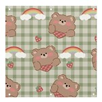 Bear Cartoon Pattern Strawberry Rainbow Nature Animal Cute Design Banner and Sign 4  x 4 